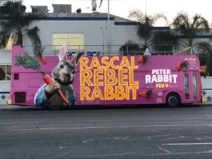 unlit Rascal Rebel Rabbit bus wrap